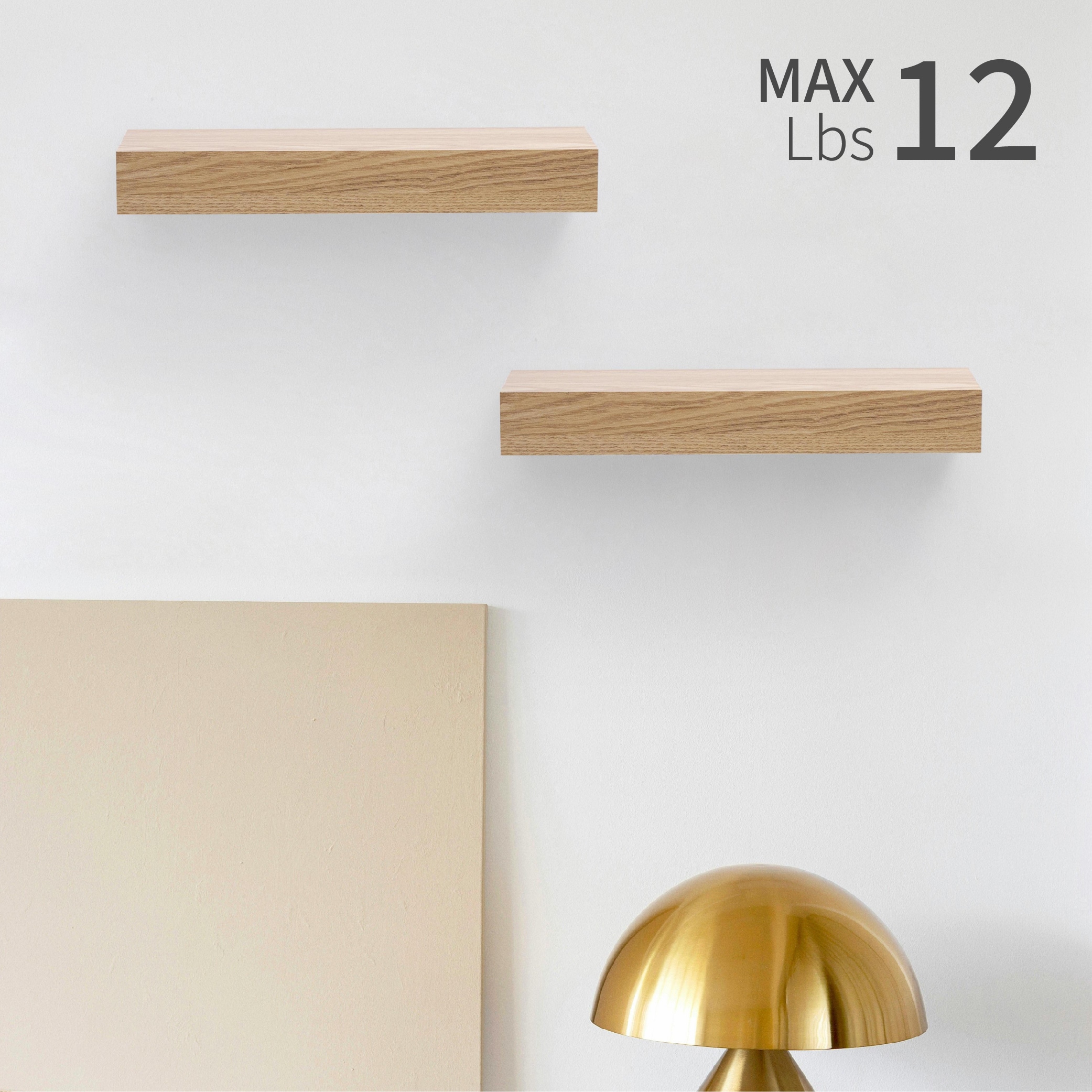 Floating Shelves 11.8" Wall Mounted Wood Shelves For Bathroom, Bedroom, Living Room, Kitchen, Hanging Shelf For Books/Storage/Decor With Invisible Brackets, Maple_voghion.com